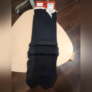 Leg warmers.  Vintage style.  New.  Never worn. Black. Lace detail.